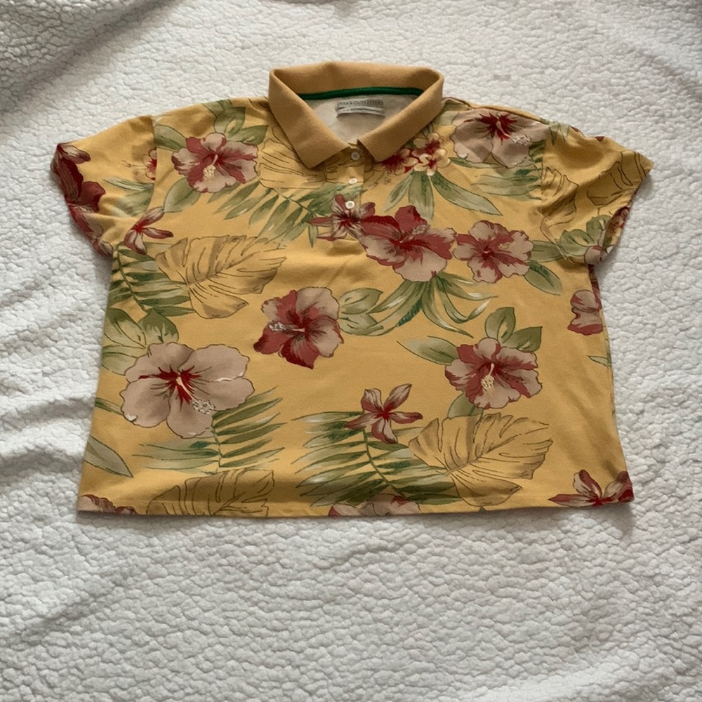 Urban Outfitters Hawaiian Cropped Polo Top